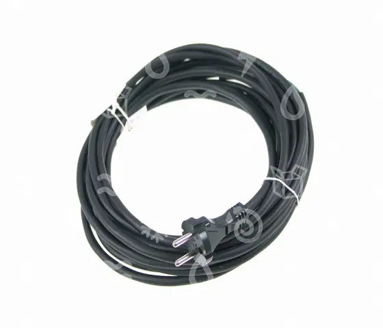 flexošňůra přívodní, pryžová, L = 10 m, 2x1 mm2, černá, přímá vidlice